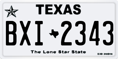 TX license plate BXI2343