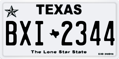 TX license plate BXI2344