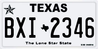 TX license plate BXI2346