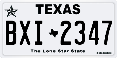 TX license plate BXI2347