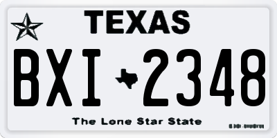 TX license plate BXI2348