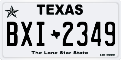 TX license plate BXI2349