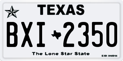 TX license plate BXI2350