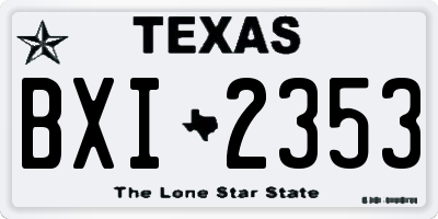 TX license plate BXI2353