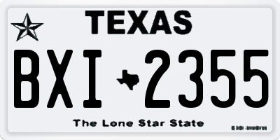 TX license plate BXI2355