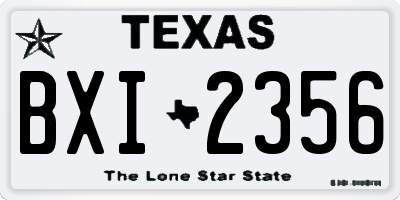 TX license plate BXI2356