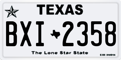 TX license plate BXI2358
