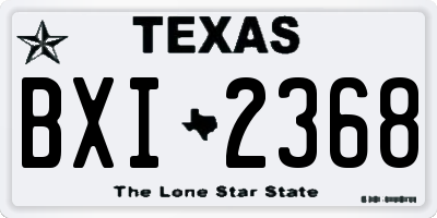 TX license plate BXI2368