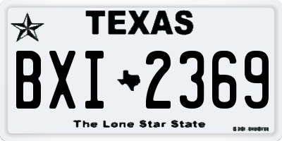 TX license plate BXI2369