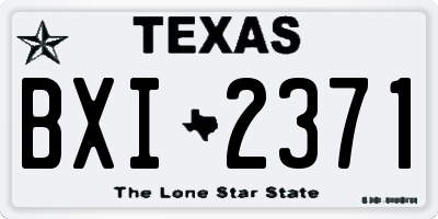 TX license plate BXI2371