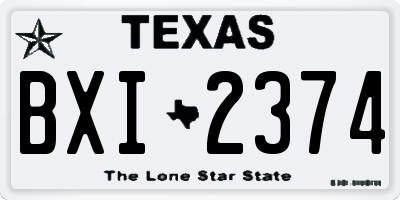 TX license plate BXI2374