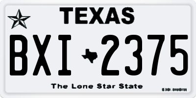 TX license plate BXI2375