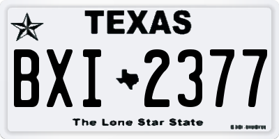 TX license plate BXI2377