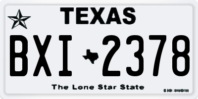 TX license plate BXI2378