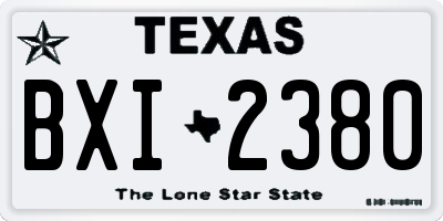 TX license plate BXI2380