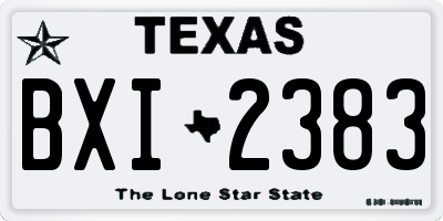 TX license plate BXI2383