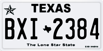 TX license plate BXI2384