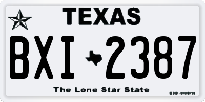 TX license plate BXI2387