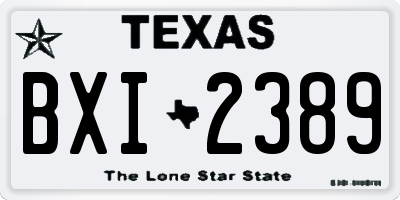 TX license plate BXI2389