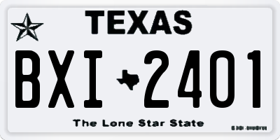 TX license plate BXI2401