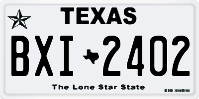 TX license plate BXI2402
