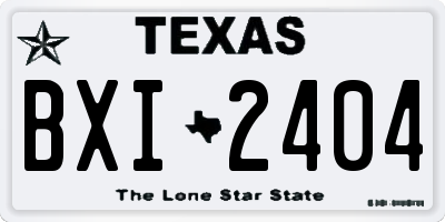 TX license plate BXI2404
