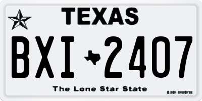 TX license plate BXI2407