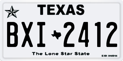 TX license plate BXI2412