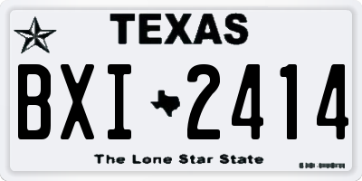 TX license plate BXI2414