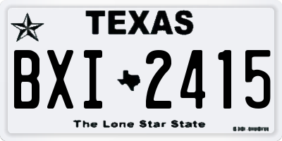 TX license plate BXI2415