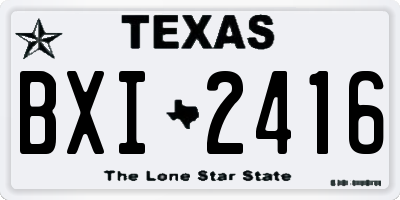 TX license plate BXI2416