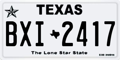 TX license plate BXI2417