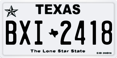 TX license plate BXI2418