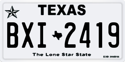 TX license plate BXI2419