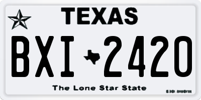 TX license plate BXI2420