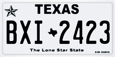 TX license plate BXI2423