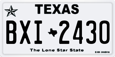 TX license plate BXI2430