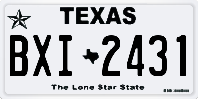 TX license plate BXI2431