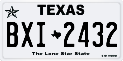 TX license plate BXI2432