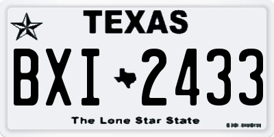 TX license plate BXI2433