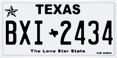 TX license plate BXI2434