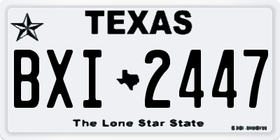 TX license plate BXI2447