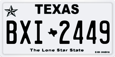 TX license plate BXI2449