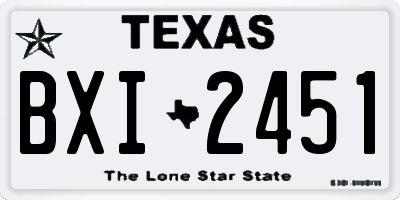 TX license plate BXI2451