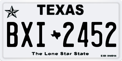 TX license plate BXI2452