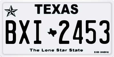 TX license plate BXI2453