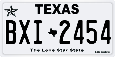 TX license plate BXI2454