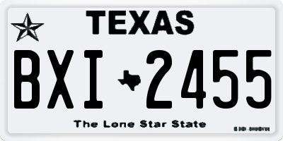 TX license plate BXI2455