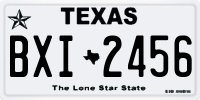 TX license plate BXI2456