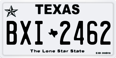 TX license plate BXI2462